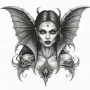 vampire girl sexy tattoo design idea