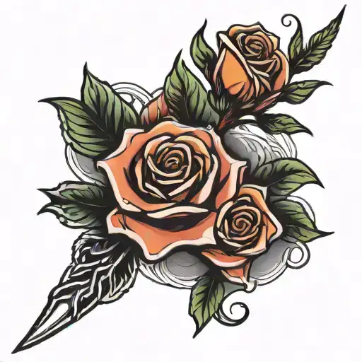 rose and sickle tattoo design idea