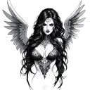 seductive evil witchblade angel tattoo design idea