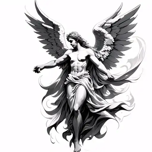 archangel raphael tattoo design idea