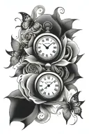 two clocks (3:48 and 3:49) tattoo design idea