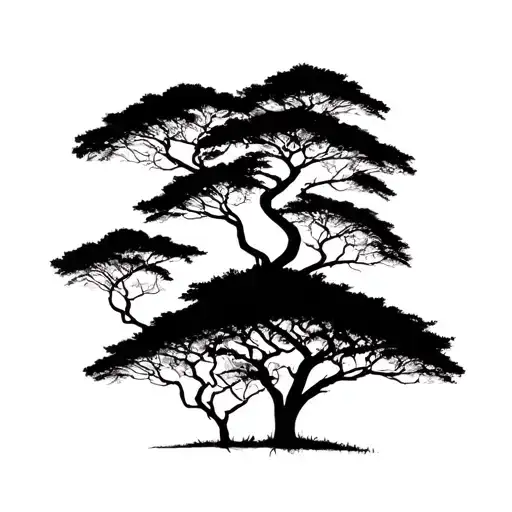 Trees like in safari tattoo design idea