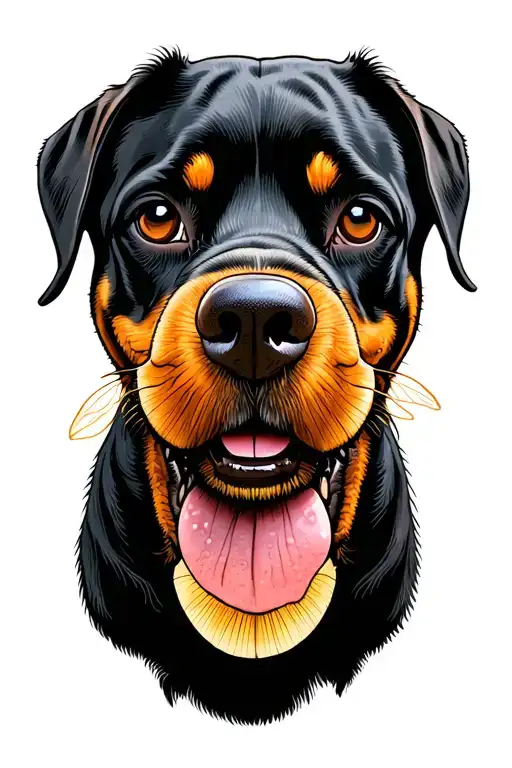 Honey Bee on rottweilers nose print tattoo design idea