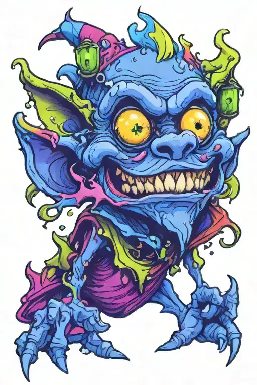 a goblin with a surprise twist tattoo design idea