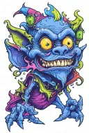 a goblin with a surprise twist tattoo design idea