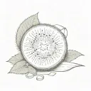 kiwi fruit with a ribbon tattoo design idea