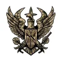 Combine elements of US Army Infantry insignia with traditional military camouflage patterns tattoo design idea