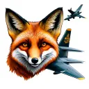 Fox and plane black tattoo tattoo design idea