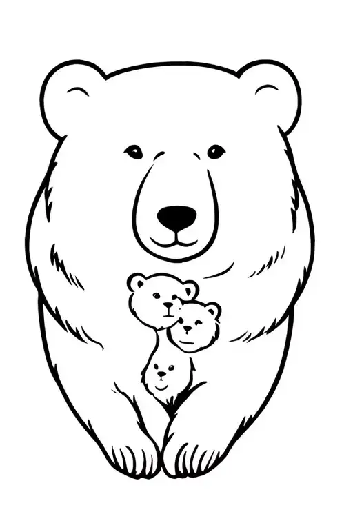 Bear With 2 Cubs tattoo design idea