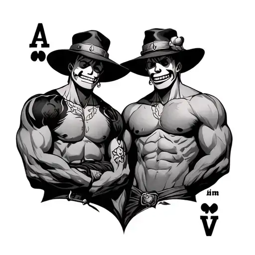 one piece ace brothers tattoo design idea