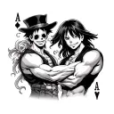 one piece ace brothers tattoo design idea