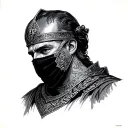 king baldwin iv Jerusalem removing his mask tattoo design idea