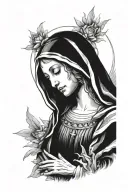 crying virgin mary tattoo design idea