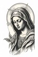 crying virgin mary tattoo design idea