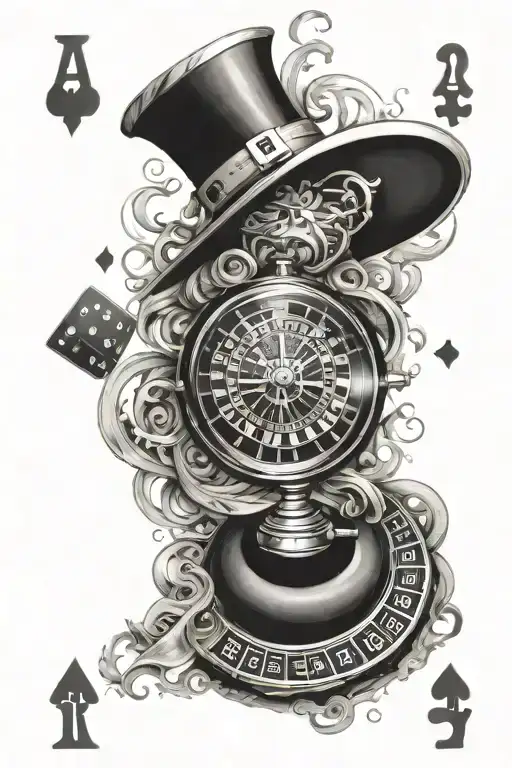 lifes a gamble roulette tattoo design idea