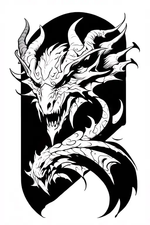 demon numerology symbols tattoo design idea