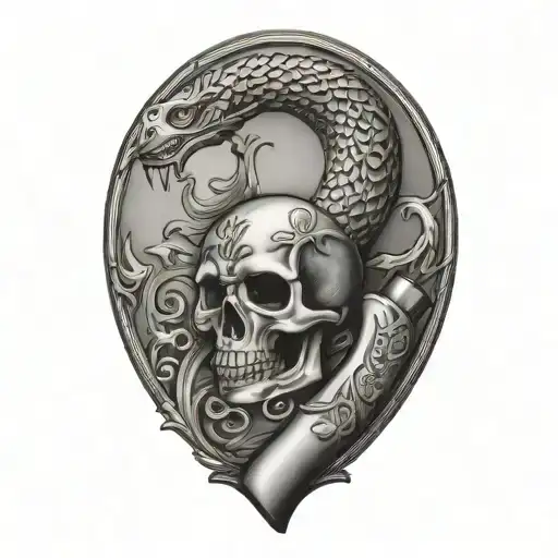 don't tread on me flintlock pistols tattoo design idea