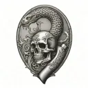 don't tread on me flintlock pistols tattoo design idea