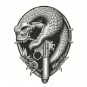 don't tread on me flintlock pistols tattoo design idea
