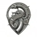 don't tread on me flintlock pistols tattoo design idea