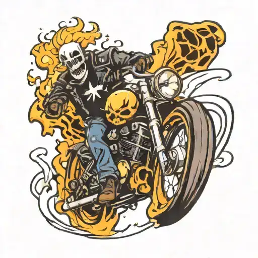 ghost rider jumping tattoo design idea