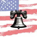 American flag background with 1776 liberty bell and declaration of intent scroll tattoo design idea