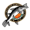 great seal of the state of florida with a snook and orange  tattoo design idea