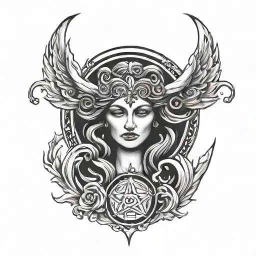 hecate triple goddess tattoo tattoo design idea