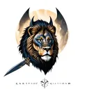 dark knight templar with a lion tattoo design idea