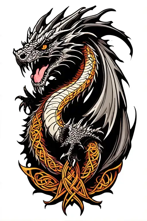 celtic dragon tattoo design idea