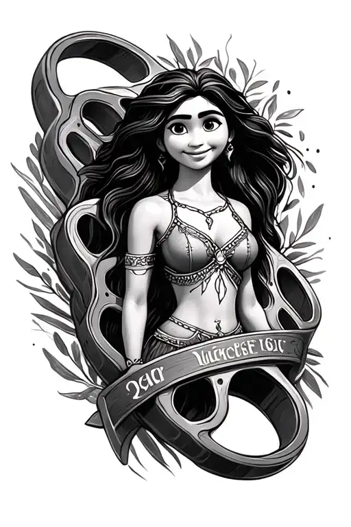 moana tangled frozen movie reel tattoo design idea