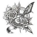 techno music, freedom, energy, grateful, heartbreak, life is temporary, live to the fullest tattoo design idea