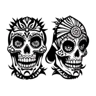 mexican skull face tattoo design idea