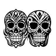 mexican skull face tattoo design idea