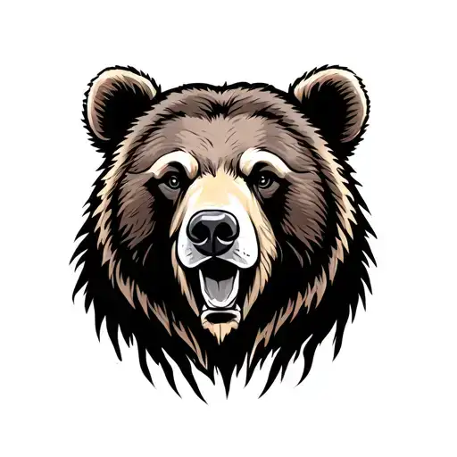 American traditional bear head tattoo design idea