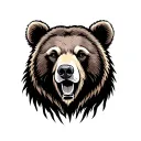 American traditional bear head tattoo design idea