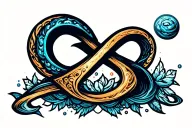 Infinity sign, Uranus sign, Neptune sign tattoo design idea