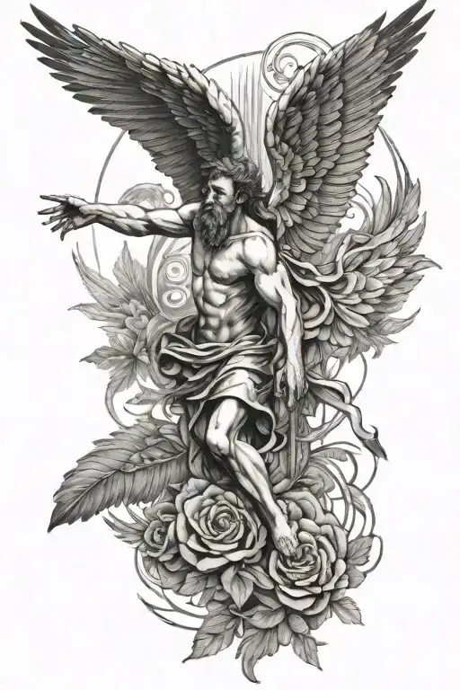 Icarus tattoo design idea