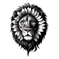 lion sunflowers and cross tattoo design idea