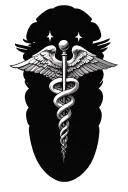 caduceus symbol integrated tattoo design idea