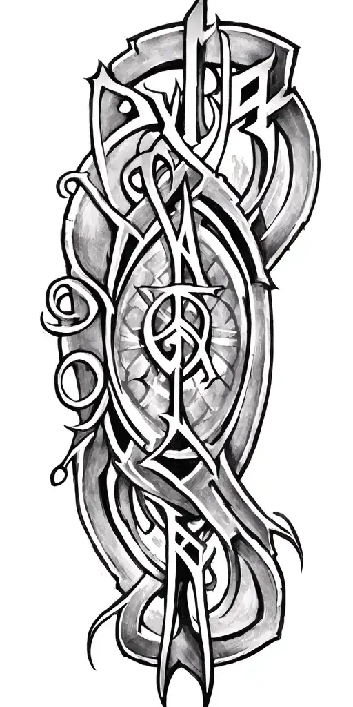 "BRAVE" The Ancient Warrior Sigils (Runes of Power) tattoo design idea