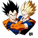 Vegeta and Vegeta Majin Esquisse tattoo design idea