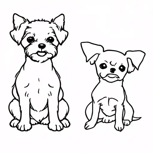 bichon havanese dog and chihuahua terrier mix dog tattoo design idea