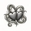 two hearts with infinity symbol intertwined tattoo design idea