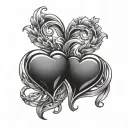 two hearts with infinity symbol intertwined tattoo design idea