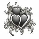 two hearts with infinity symbol intertwined tattoo design idea