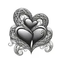 two hearts with infinity symbol intertwined tattoo design idea