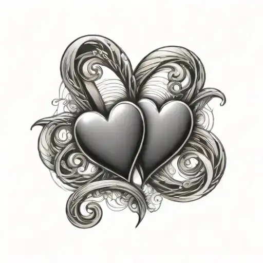 two hearts with infinity symbol intertwined tattoo design idea