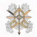 A minimalist tattoo design located around the ankle, featuring two horizontal lines. The top line is thin and colored in tattoo design idea