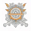 A minimalist tattoo design located around the ankle, featuring two horizontal lines. The top line is thin and colored in tattoo design idea